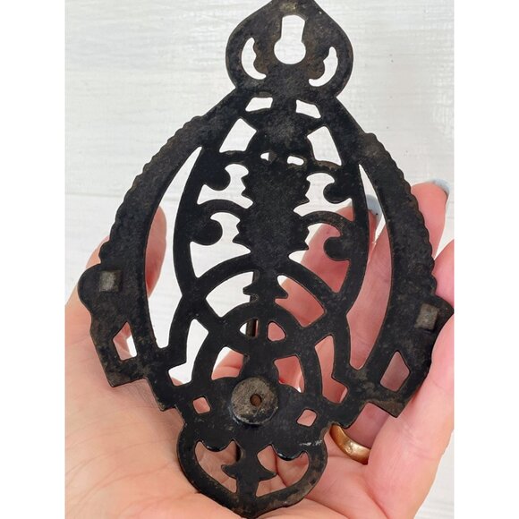 Antique Cast Iron Eastlake Style Bill/Receipt/paper Spike Wall Hanging Floral - Picture 2 of 10